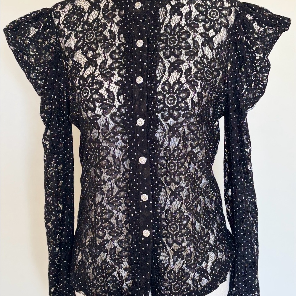 Elegant Black Lace Women's Top